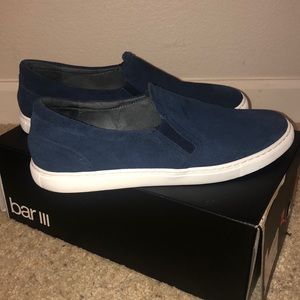 Men’s Navy blue suede slides